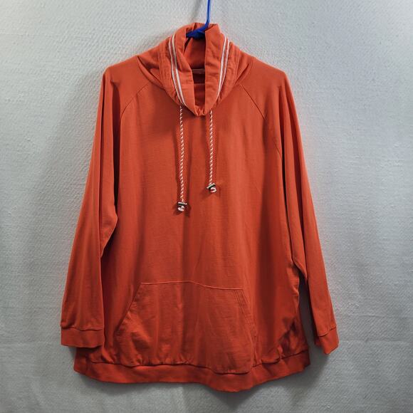 Ulla Popken Orange Draw String Collar Long Sleeve Sweatshirt Sz 20/22 10724-913 - Picture 7 of 7